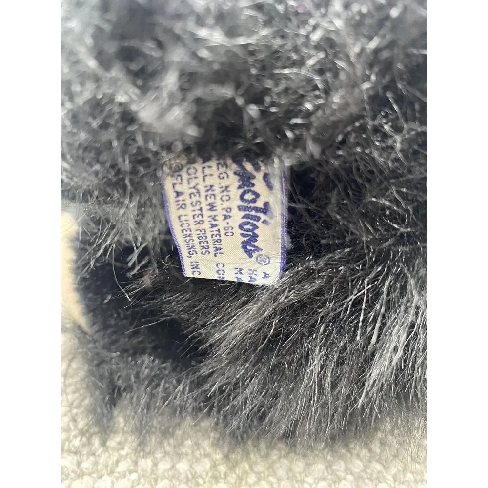 Emotions‎ VTG Scottie Terrier Plush Puppy Dog Tush Tag Attached Black W Bow HG3